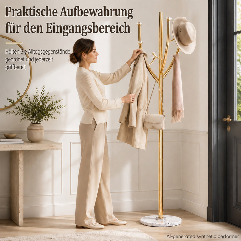 Yorbay Standgarderobe in Baumform aus Edelstahl, 178 cm, bis 50 kg - YS039-T128 - 6 - yorbiy.com