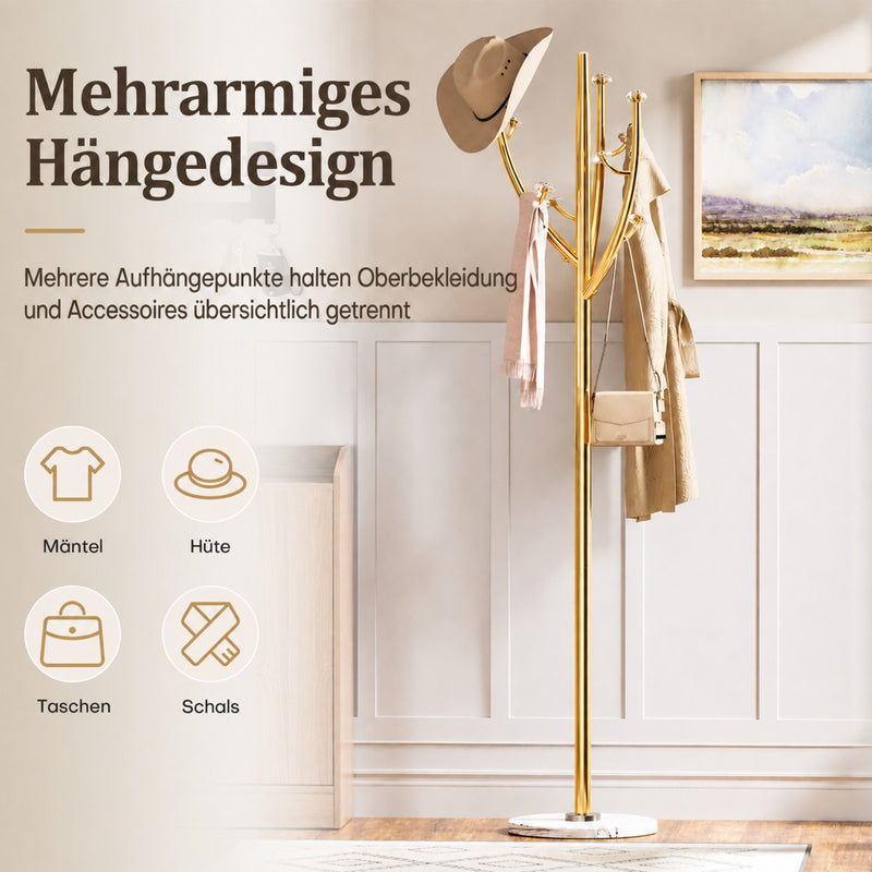 Yorbay Standgarderobe in Baumform aus Edelstahl, 178 cm, bis 50 kg - YS039-T128 - 4 - yorbiy.com