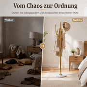 Yorbay Standgarderobe in Baumform aus Edelstahl, 178 cm, bis 50 kg - YS039-T128 - 7 - yorbiy.com