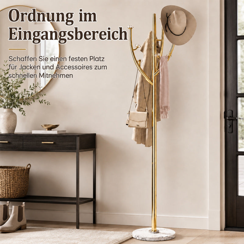 Yorbay Standgarderobe in Baumform aus Edelstahl, 178 cm, bis 50 kg - YS039-T128 - 8 - yorbiy.com