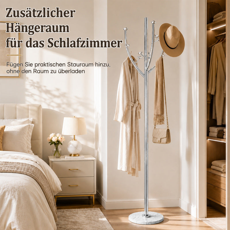 Yorbay Standgarderobe in Baumform aus Edelstahl, 178 cm, bis 50 kg - YS039-T128 - 13 - yorbiy.com