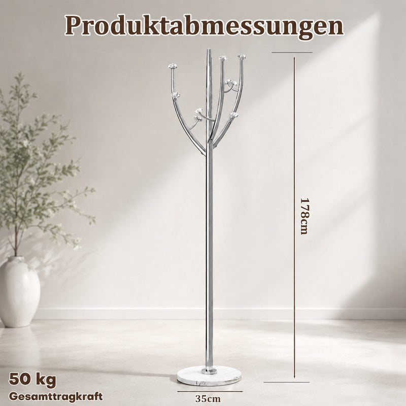 Yorbay Standgarderobe in Baumform aus Edelstahl, 178 cm, bis 50 kg - YS039-T129 - 17 - yorbiy.com