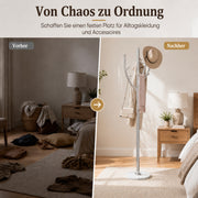 Yorbay Standgarderobe in Baumform aus Edelstahl, 178 cm, bis 50 kg - YS039-T128 - 12 - yorbiy.com