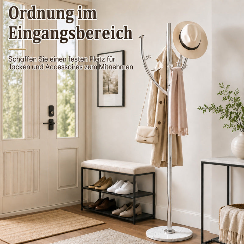 Yorbay Standgarderobe in Baumform aus Edelstahl, 178 cm, bis 50 kg - YS039-T128 - 11 - yorbiy.com