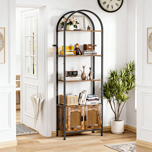 Yorbay Standregal mit 5 Ebenen und Tür - YS022-T101 - 2 - yorbiy.com