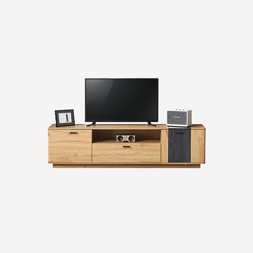 TV-Möbel-Kategoriediagramm. TV Schrank mit Türen und Ablagen.