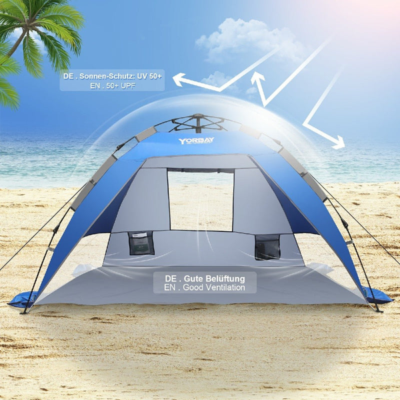 Yorbay Strandmuschel mit 50+ UV - Schutz für 2 - 3 Personen - S59A - 4 - yorbiy.com