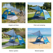 Yorbay Pop - Up Strandzelt mit Vorzelt & Zubehör, UV50+ – 220×150×125 cm - YP027-W027 - 10 - yorbiy.com
