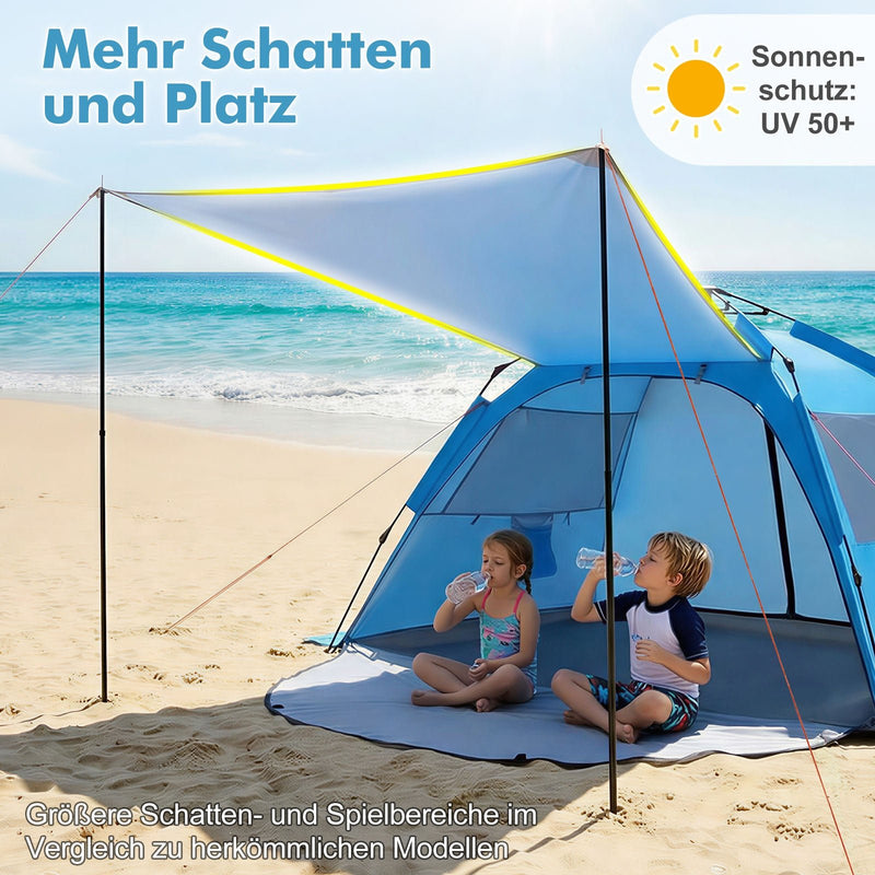 Yorbay Pop - Up Strandzelt mit Vorzelt & Zubehör, UV50+ – 220×150×125 cm - YP027-W027 - 4 - yorbiy.com