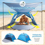 Yorbay Pop - Up Strandzelt mit Vorzelt & Zubehör, UV50+ – 220×150×125 cm - YP027-W027 - 7 - yorbiy.com
