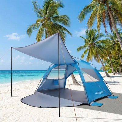 Yorbay Pop - Up Strandzelt mit Vorzelt & Zubehör, UV50+ – 220×150×125 cm - YP027-W027 - 9 - yorbiy.com