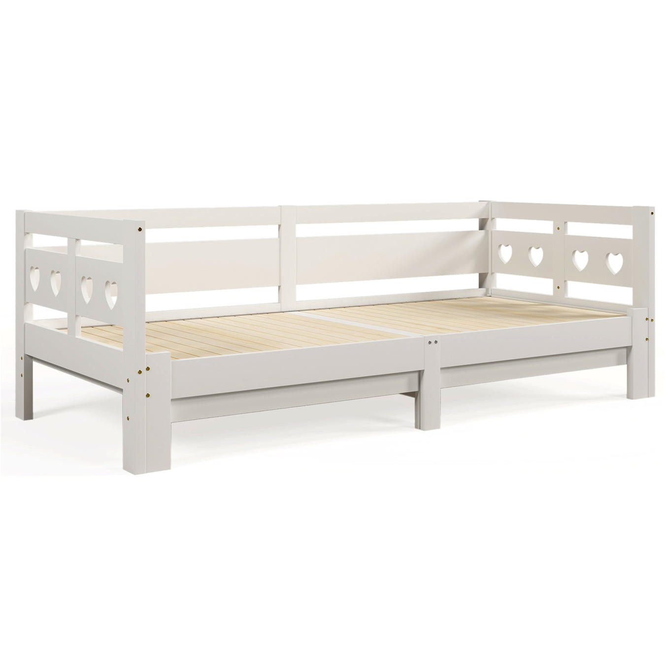 Tagesbettgestell, ausziehbar, weiß, 90x200 cm - YB-891516AAW - 1 - yorbiy.com