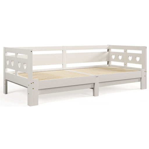 Tagesbettgestell, ausziehbar, weiß, 90x200 cm - YB-891516AAW - 1 - yorbiy.com
