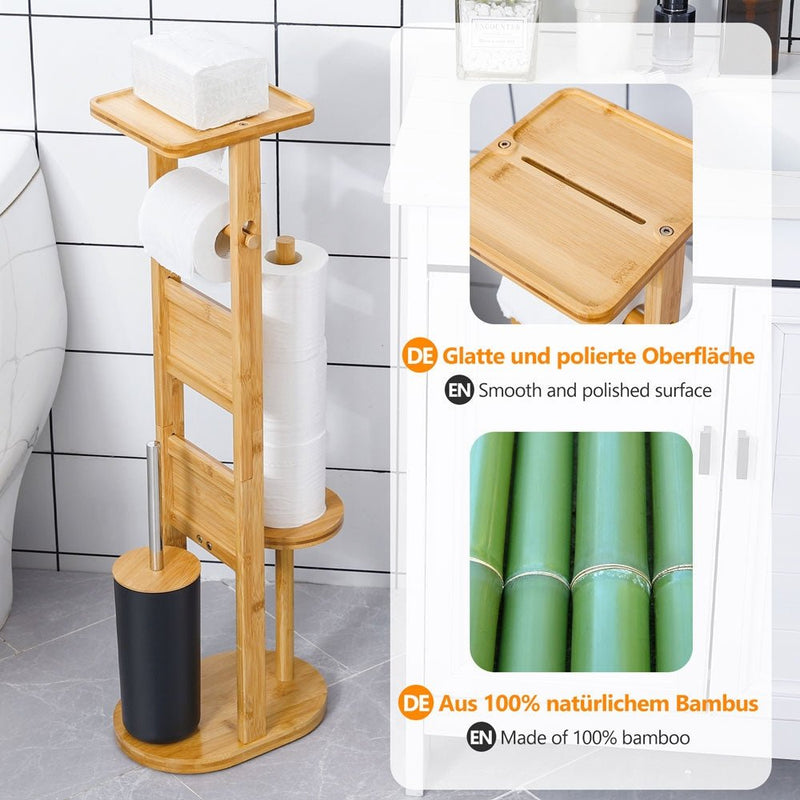 Yorbay Stand WC-Garnitur aus Bambus 07