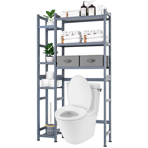 Yorbay Toilettenregal aus Bambus mit 2 Aufbewahrungsboxen und höhenverstellbaren Ablagen - YB036 - Z073 - 13 - yorbiy.com