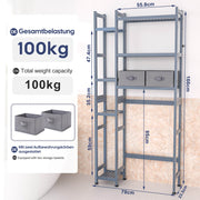 Yorbay Toilettenregal aus Bambus mit 2 Aufbewahrungsboxen und höhenverstellbaren Ablagen 13 - yorbiy.com