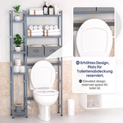 Yorbay Toilettenregal aus Bambus mit 2 Aufbewahrungsboxen und höhenverstellbaren Ablagen 10 - yorbiy.com