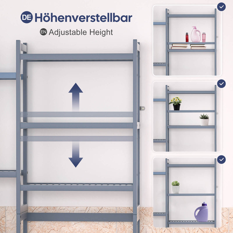 Yorbay Toilettenregal aus Bambus mit 2 Aufbewahrungsboxen und höhenverstellbaren Ablagen 11 - yorbiy.com