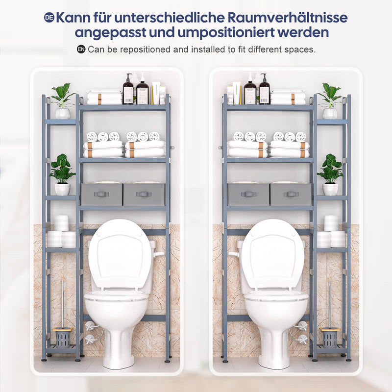 Yorbay Toilettenregal aus Bambus mit 2 Aufbewahrungsboxen und höhenverstellbaren Ablagen 12 - yorbiy.com