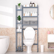 Yorbay Toilettenregal aus Bambus mit 2 Aufbewahrungsboxen und höhenverstellbaren Ablagen 17 - yorbiy.com