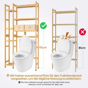 Yorbay Toilettenregal aus Bambus mit 2 Aufbewahrungsboxen und höhenverstellbaren Ablagen 4 - yorbiy.com