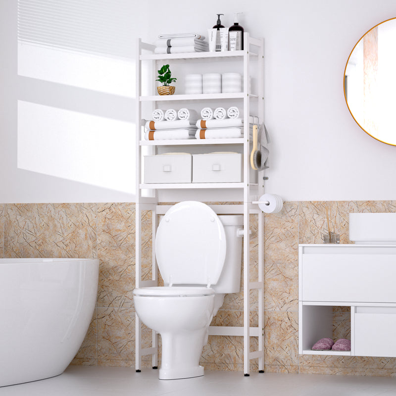 Yorbay Toilettenregal aus Bambus mit 2 Körben und 5 Haken - YB006-Z009 - 12 - yorbiy.com