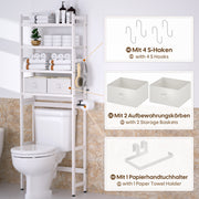 Yorbay Toilettenregal aus Bambus mit 2 Körben und 5 Haken - YB006-Z009 - 14 - yorbiy.com