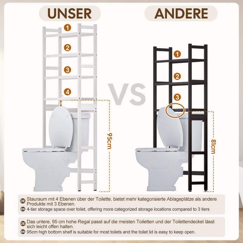 Yorbay Toilettenregal aus Bambus mit 2 Körben und 5 Haken - YB006-Z009 - 15 - yorbiy.com
