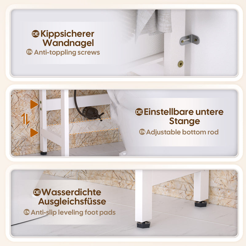Yorbay Toilettenregal aus Bambus mit 2 Körben und 5 Haken - YB006-Z009 - 16 - yorbiy.com