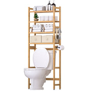 Yorbay Toilettenregal aus Bambus mit 2 Körben und 5 Haken - YB006 - Z008 - 3 - yorbiy.com