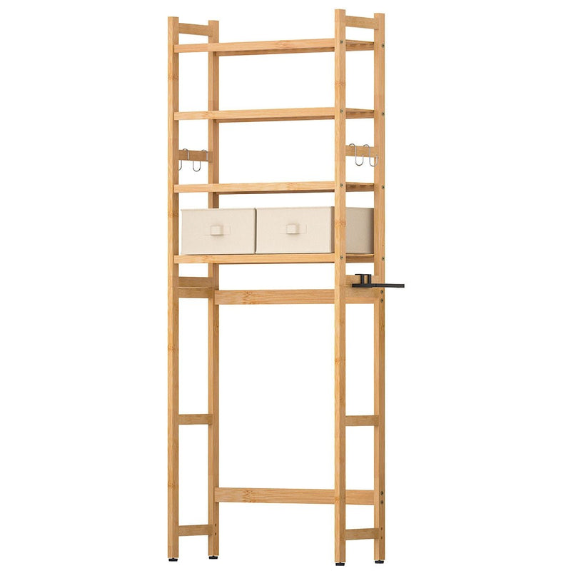 Yorbay Toilettenregal aus Bambus mit 2 Körben und 5 Haken - YB006 - Z008 - 1 - yorbiy.com
