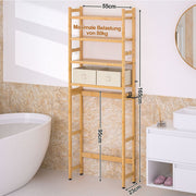 Yorbay Toilettenregal aus Bambus mit 2 Körben und 5 Haken - YB006 - Z008 - 4 - yorbiy.com