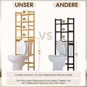 Yorbay Toilettenregal aus Bambus mit 2 Körben und 5 Haken - YB006 - Z008 - 8 - yorbiy.com