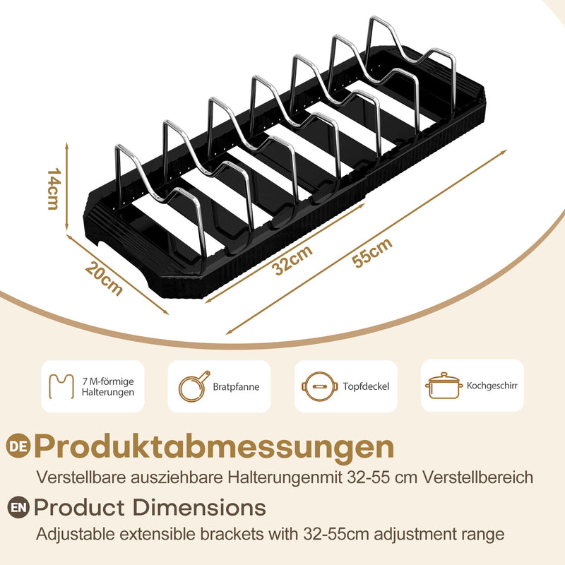 Yorbay ausziehbarer Topfdeckelhalter für bis zu 6 Töpfe oder Deckel - YB122-E022 - 12 - yorbiy.com