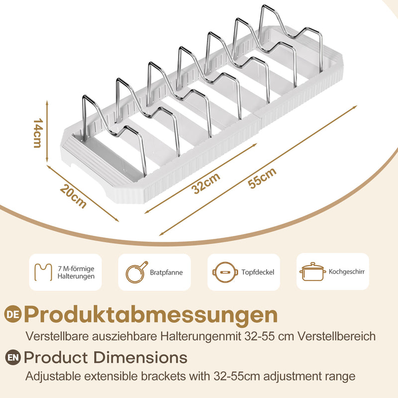 Yorbay ausziehbarer Topfdeckelhalter für bis zu 6 Töpfe oder Deckel - YB122-E022 - 3 - yorbiy.com