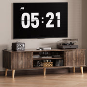 Yorbay TV - Bank mit Türen & offenen Fächern, 147 cm, Dunkelwalnuss - YB096 - D052 - 2 - yorbiy.com