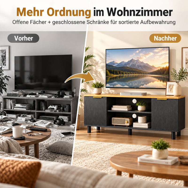 Yorbay TV Lowboard 120 cm mit offenen Fächern und Türen - YW031-D104 - 7 - yorbiy.com