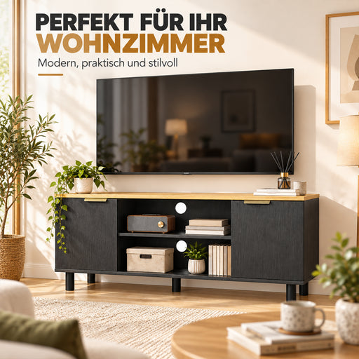 Yorbay TV Lowboard 120 cm mit offenen Fächern und Türen - YW031-D104 - 2 - yorbiy.com
