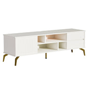 Yorbay TV-Lowboard 147 cm weiß mit LED-Beleuchtung - YW020-D089 - 1 - yorbiy.com