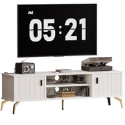 Yorbay TV - Bank mit Türen & offenen Fächern, weiß, 147 cm - YB096-D060 - 3 - yorbiy.com
