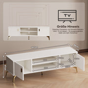 Yorbay TV - Bank mit Türen & offenen Fächern, weiß, 147 cm - YB096-D060 - 4 - yorbiy.com