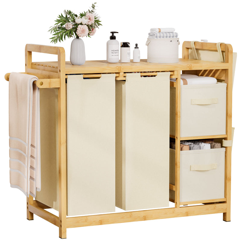 Yorbay Wäschekorb Regal 140L mit 4 Fächern - YB136-Z122 - 2 - yorbiy.com