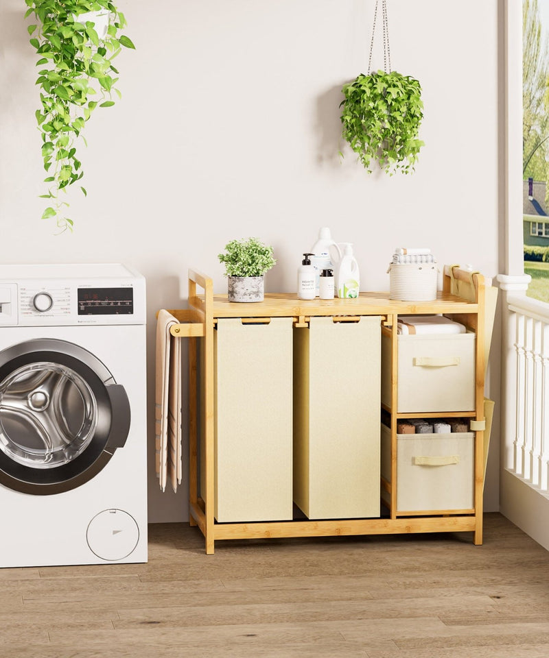 Yorbay Wäschekorb Regal 140L mit 4 Fächern - YB136-Z122 - 9 - yorbiy.com