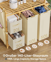 Yorbay Wäschekorb Regal 140L mit 4 Fächern - YB136-Z122 - 5 - yorbiy.com