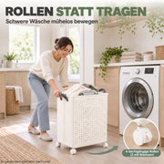 Yorbay Faltbarer Wäschekorb mit Rollen und Griffen - YP031-W031 - 9 - yorbiy.com