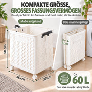 Yorbay Faltbarer Wäschekorb mit Rollen und Griffen - YP031-W031 - 3 - yorbiy.com