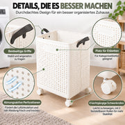 Yorbay Faltbarer Wäschekorb mit Rollen und Griffen - YP031-W031 - 4 - yorbiy.com