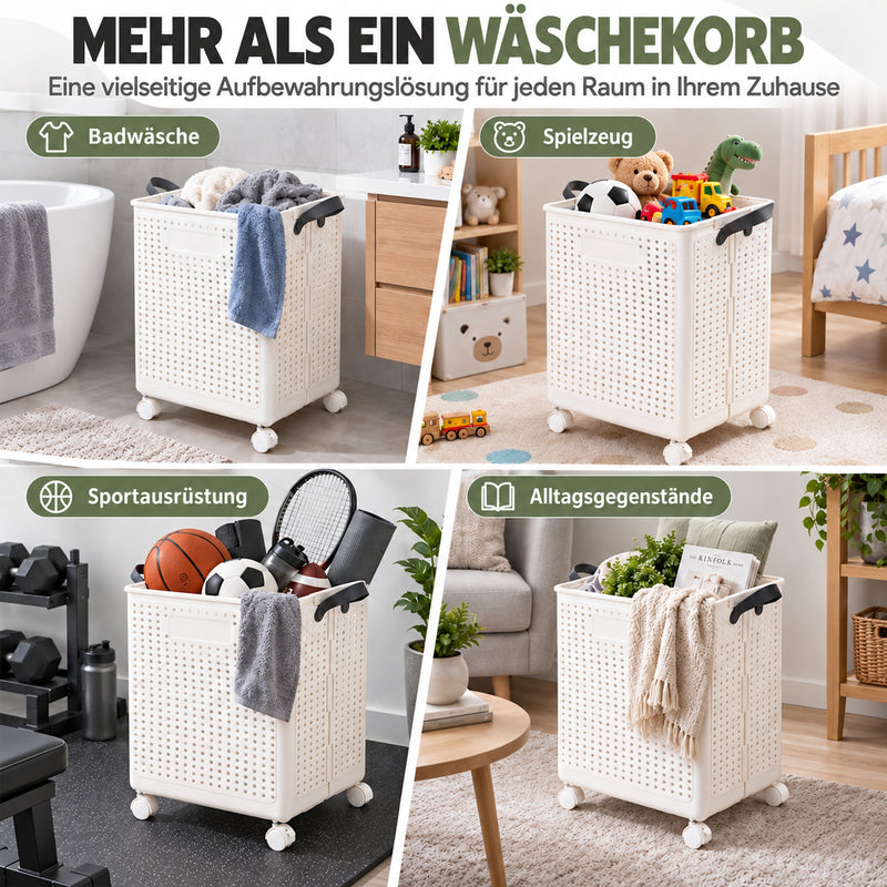 Yorbay Faltbarer Wäschekorb mit Rollen und Griffen - YP031-W031 - 6 - yorbiy.com