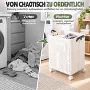 Yorbay Faltbarer Wäschekorb mit Rollen und Griffen - YP031-W031 - 7 - yorbiy.com