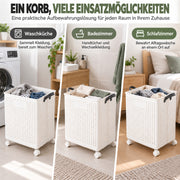 Yorbay Faltbarer Wäschekorb mit Rollen und Griffen - YP031-W031 - 8 - yorbiy.com
